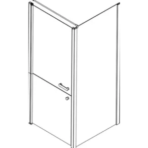 Zeichnung Glasdusche Tür links